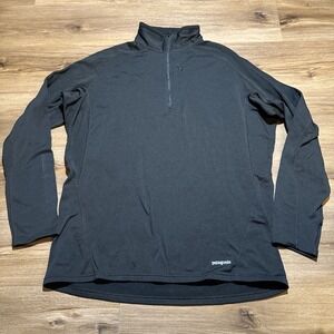 Patagonia Baselayer Men's 2XL Black Capilene 1/4 Zip Fleece Pullover 43460 XXL